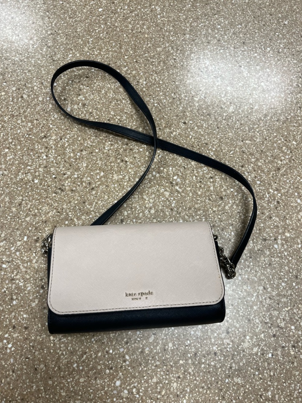 kate spade Two-Tone Leather Crossbody Bag - Cream & Black